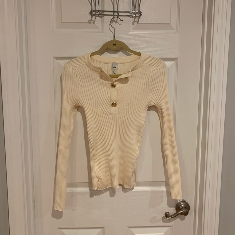 River Island cream ribbed sweater